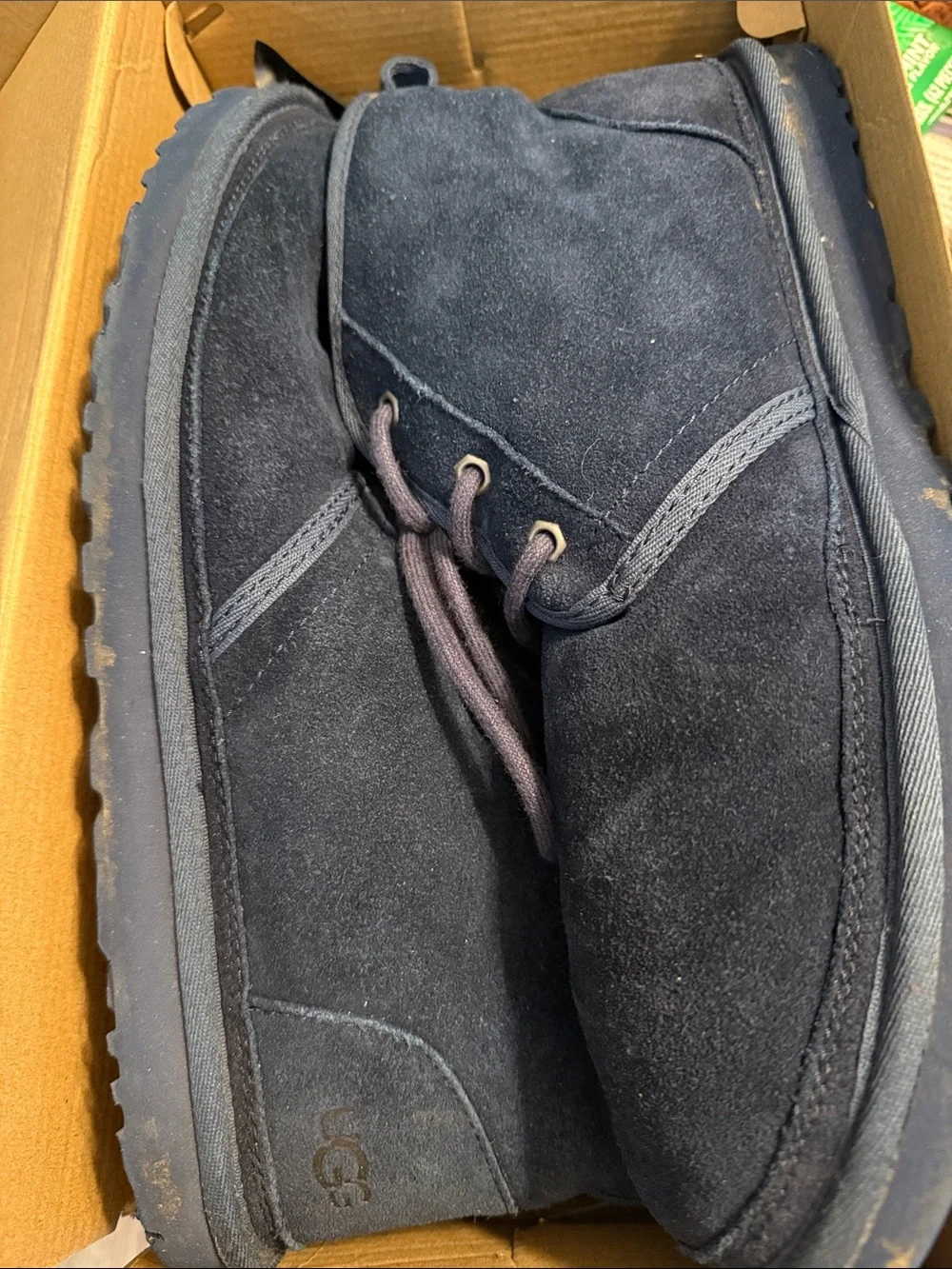 UGG Men’s Dark Navy Suede Chukka Boots - Picture 1 of 3